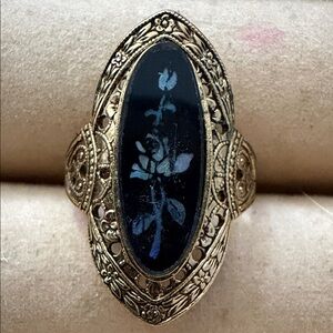 Vintage Uncas 14k Filigree Flower Ring